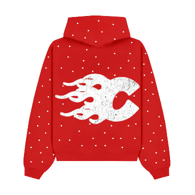 THECOLDGALLERY RHINESTONE HOODIE RED