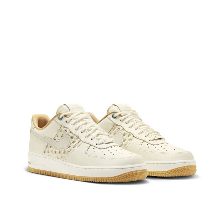 Nike Air Force 1 Low “NAI-KE” Roster Expands With A Cream-Colored, Partly-Woven Style