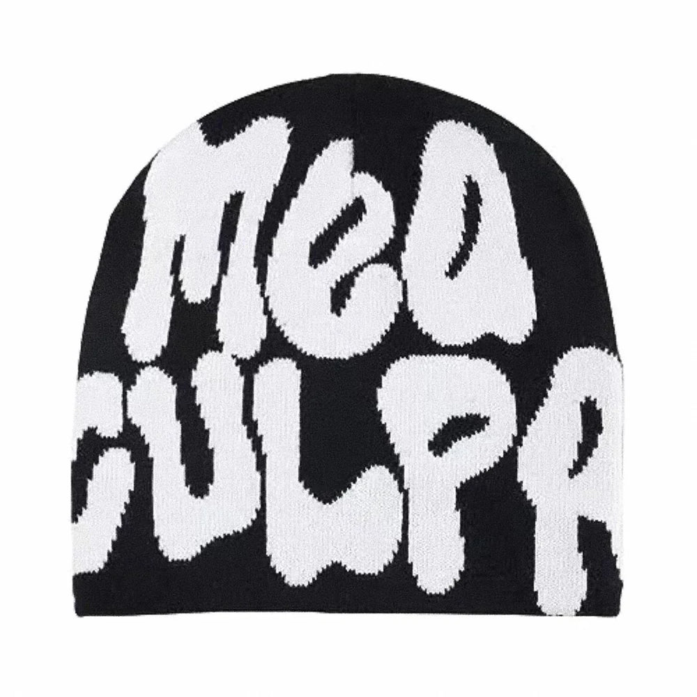 Mea Culpa Beanie black & white