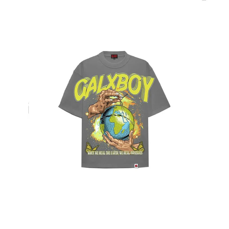 GALXBOY WORLD PEACE 2.0 T-SHIRT 'GREY'