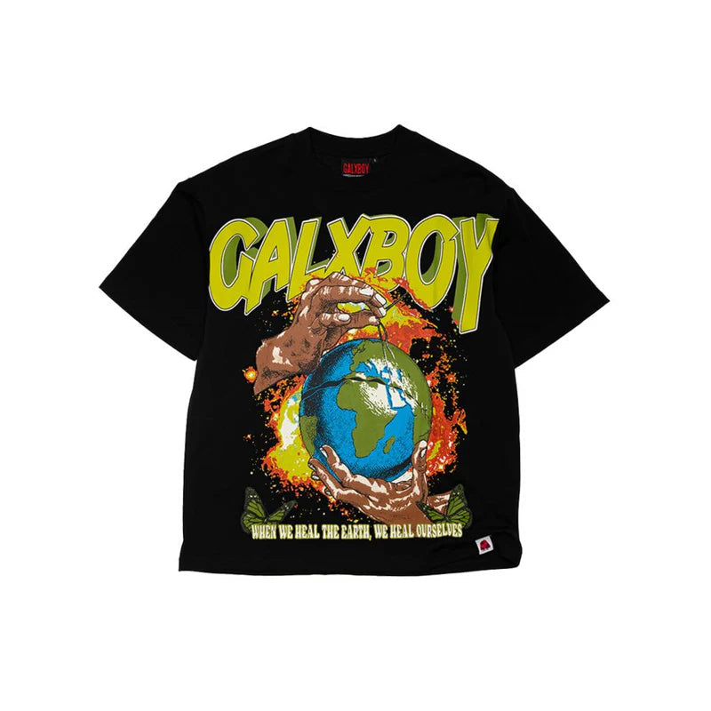 GALXBOY WORLD PEACE 2.0 T-SHIRT 'BLACK