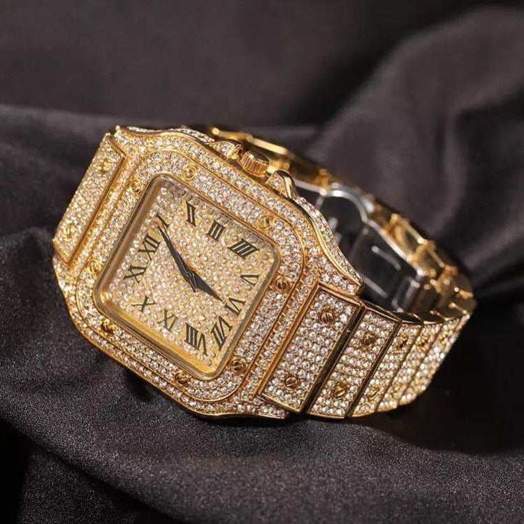 GOLD ICED WATCH